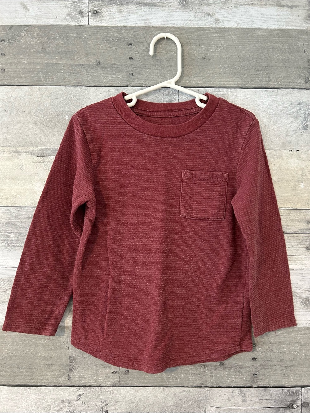 Cat & Jack Kids Long-Sleeve Pocket Tee - Burgundy Red